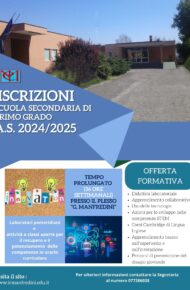 Iscrizioni a.s. 2024/25 SCUOLA SECONDARIA DI PRIMO GRADO - Tempo prolungato (36 ORE ore settimanali)